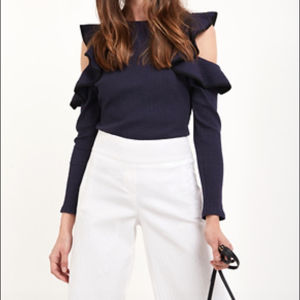 Olivia Grey Dark Blue Top NWT